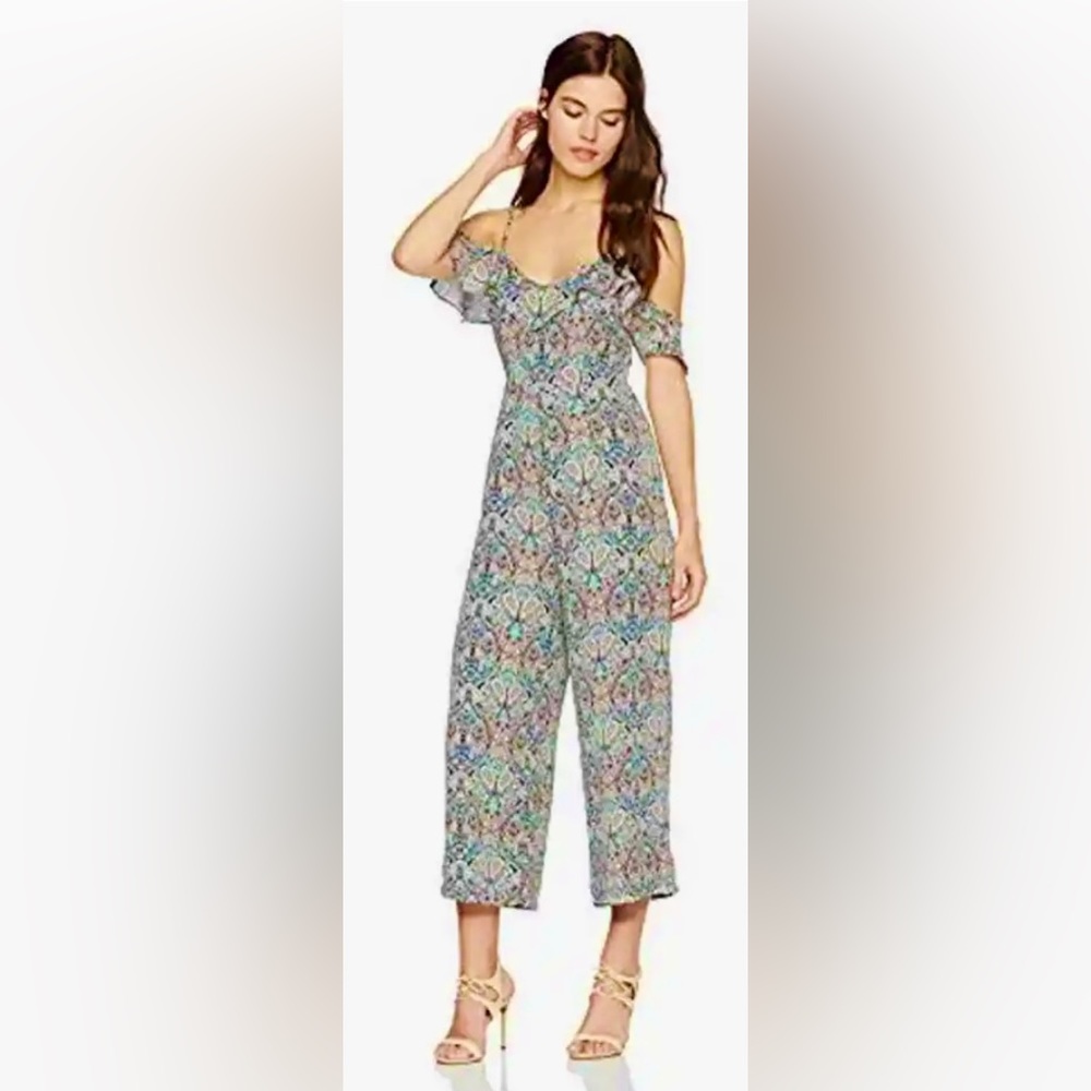Anthropologie | Cupcakes & Cashmere Jazzlynn Paisley Cold Shoulder Crop Jumpsuit